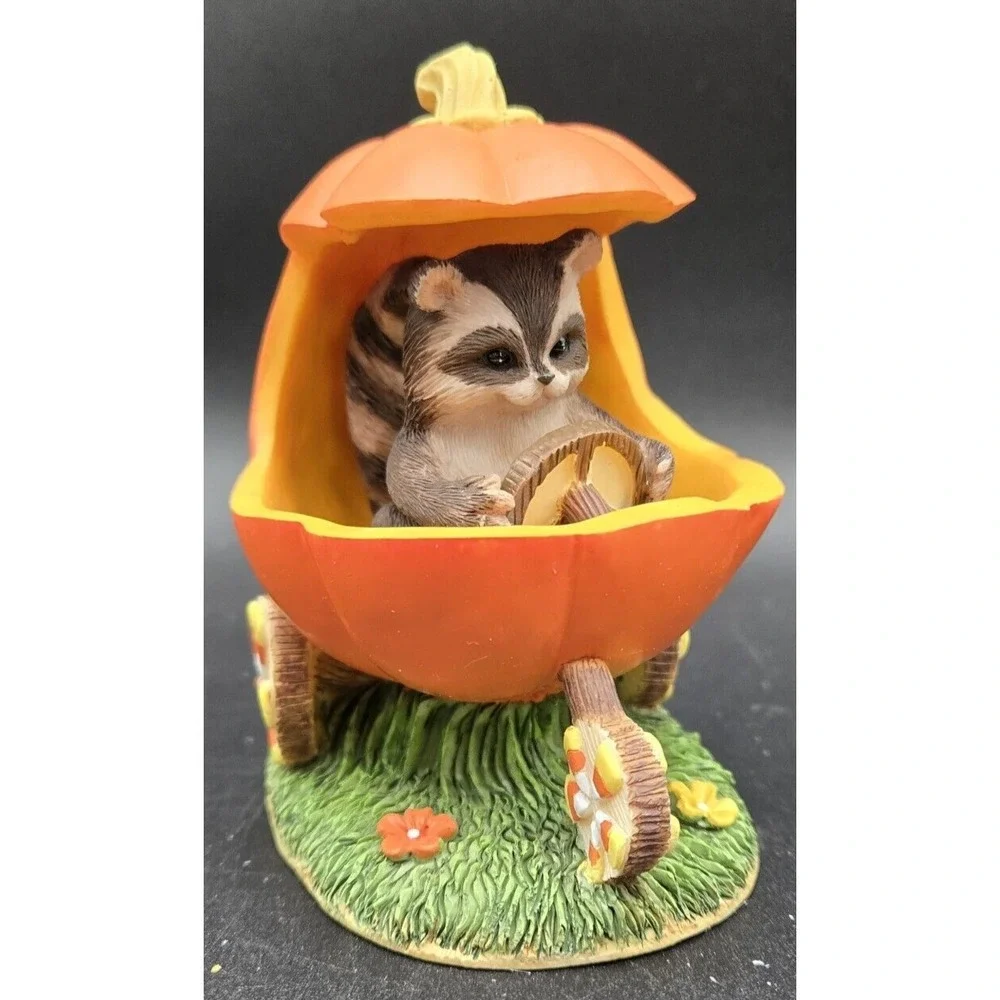Fitz & Floyd Charming Tails Jack-O-Lantern Jalopy Halloween Pumpkin Candy Corn F